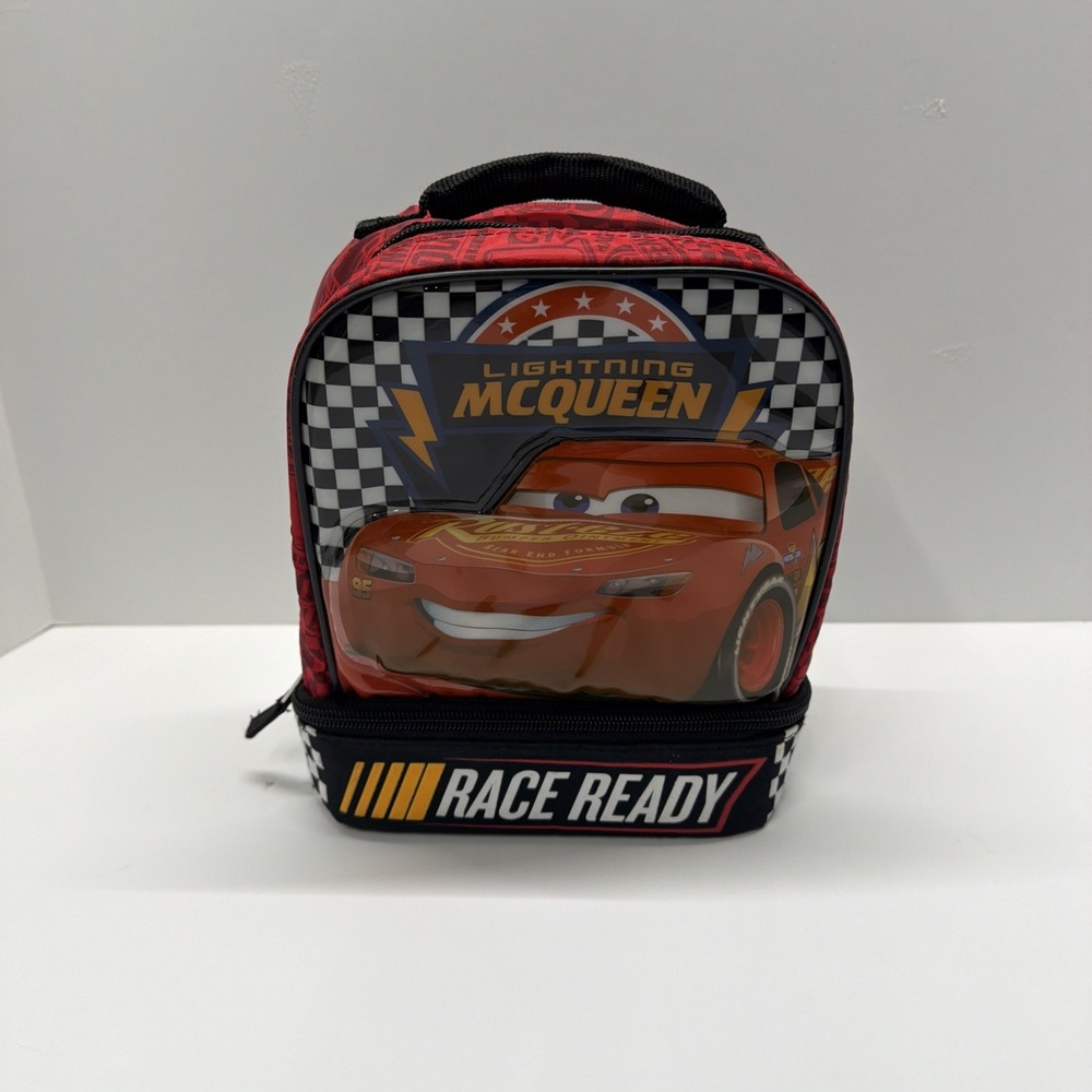Cars Lightning McQueen Dual Compartment Insulated Lunch Bag, Preschool, School